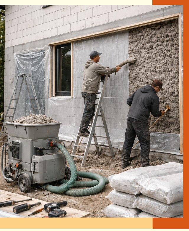 Утепление дома из газобетона эковатой в Урюпинске от 4635 руб./м2 | ТепломастерРюп