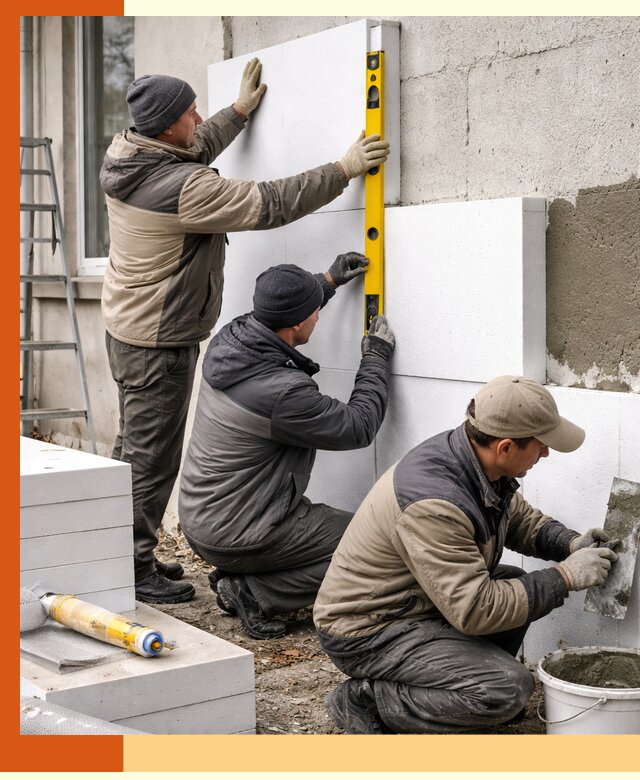Утепление пенопластом наружных стен и фасадов в Урюпинске